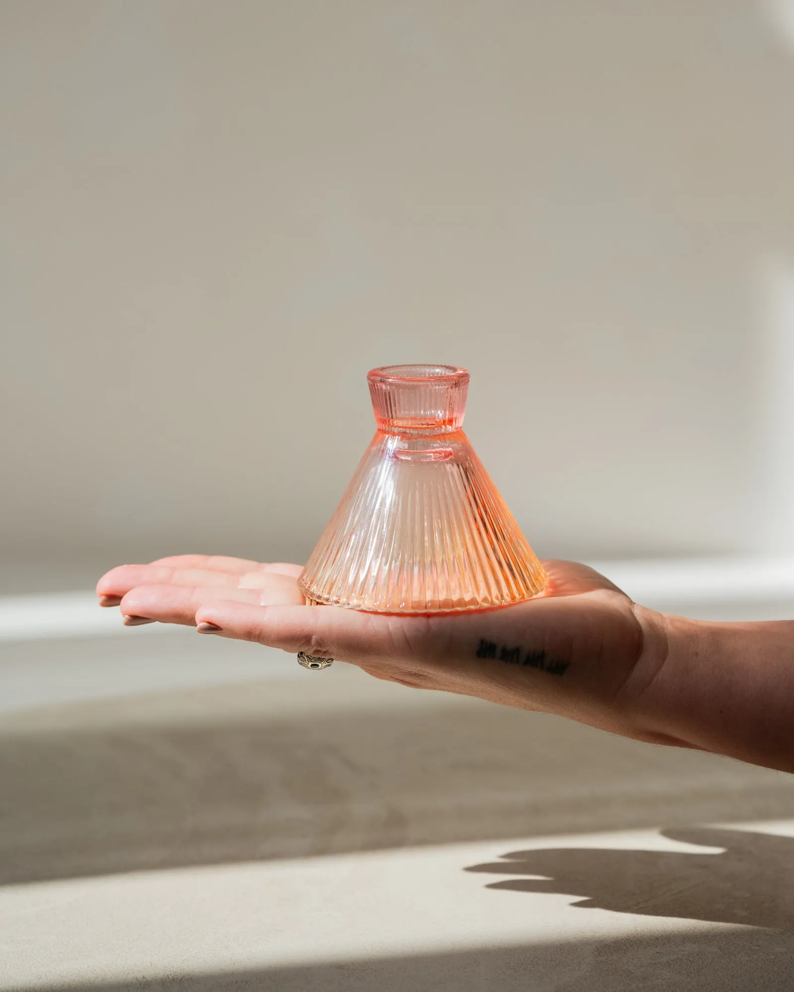 Candle Holder Pink/Orange