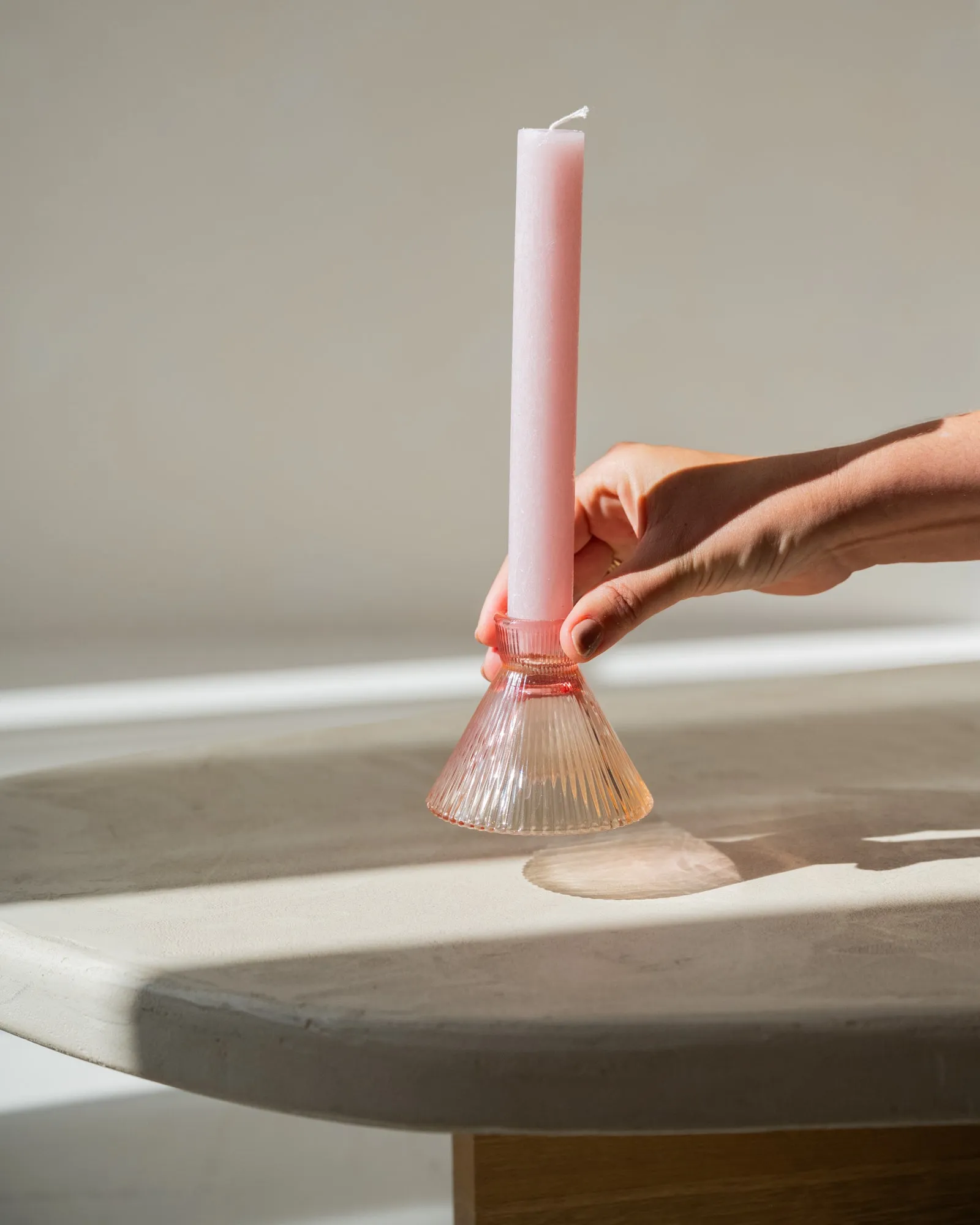 Candle Holder Pink/Orange