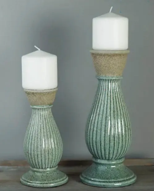 Candler Ceramic Candle Holders|Set of 2 Large