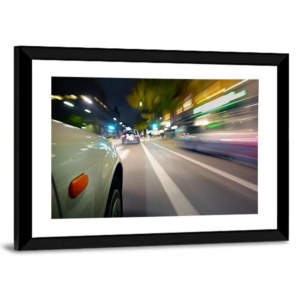 Car In Motion Blur Canvas Wall Art