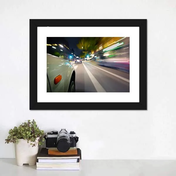 Car In Motion Blur Canvas Wall Art