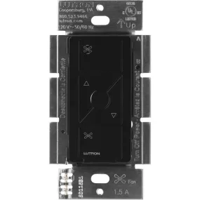 Caseta Wireless Smart Ceiling Fan Switch Single Pole Black