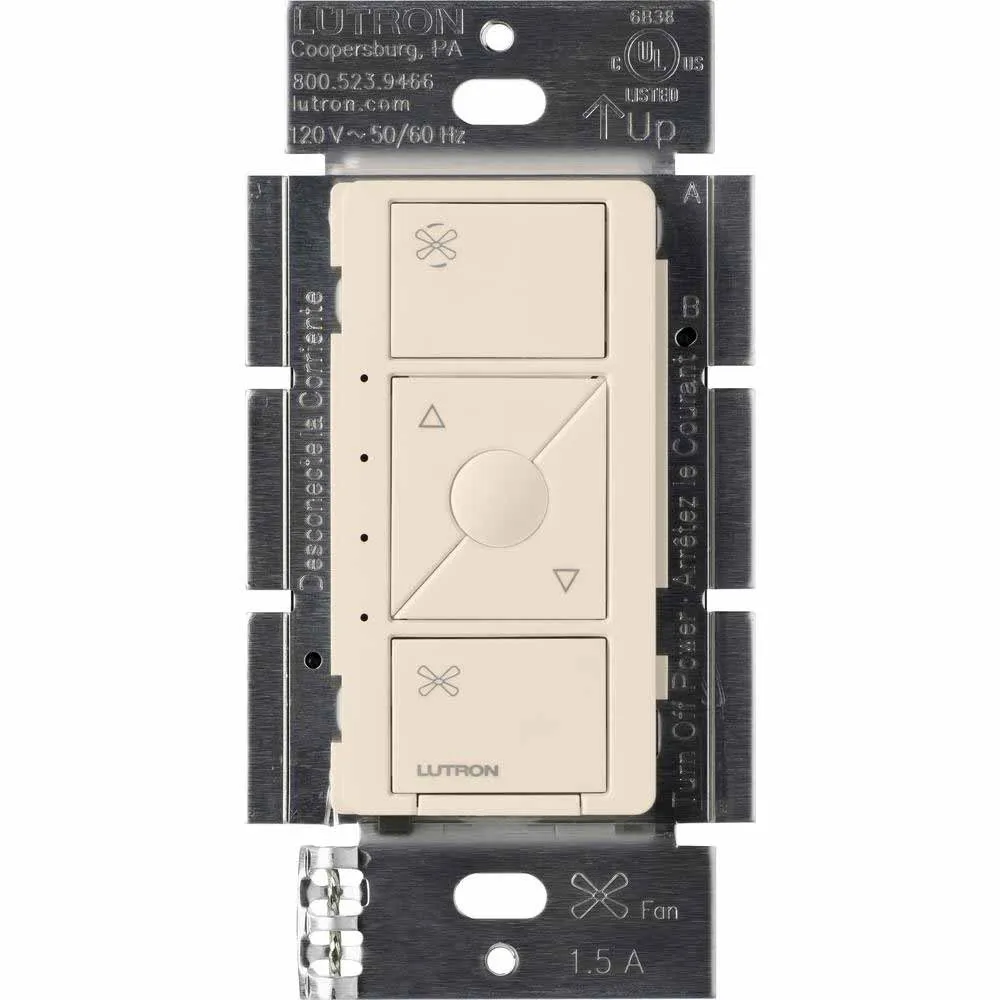 Caseta Wireless Smart Ceiling Fan Switch Single Pole Light Almond