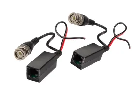 CCTV Balun,  BNC Male with Power Lead,  RJ45 Female,  1 Pair - (BLN-PVRJ452)