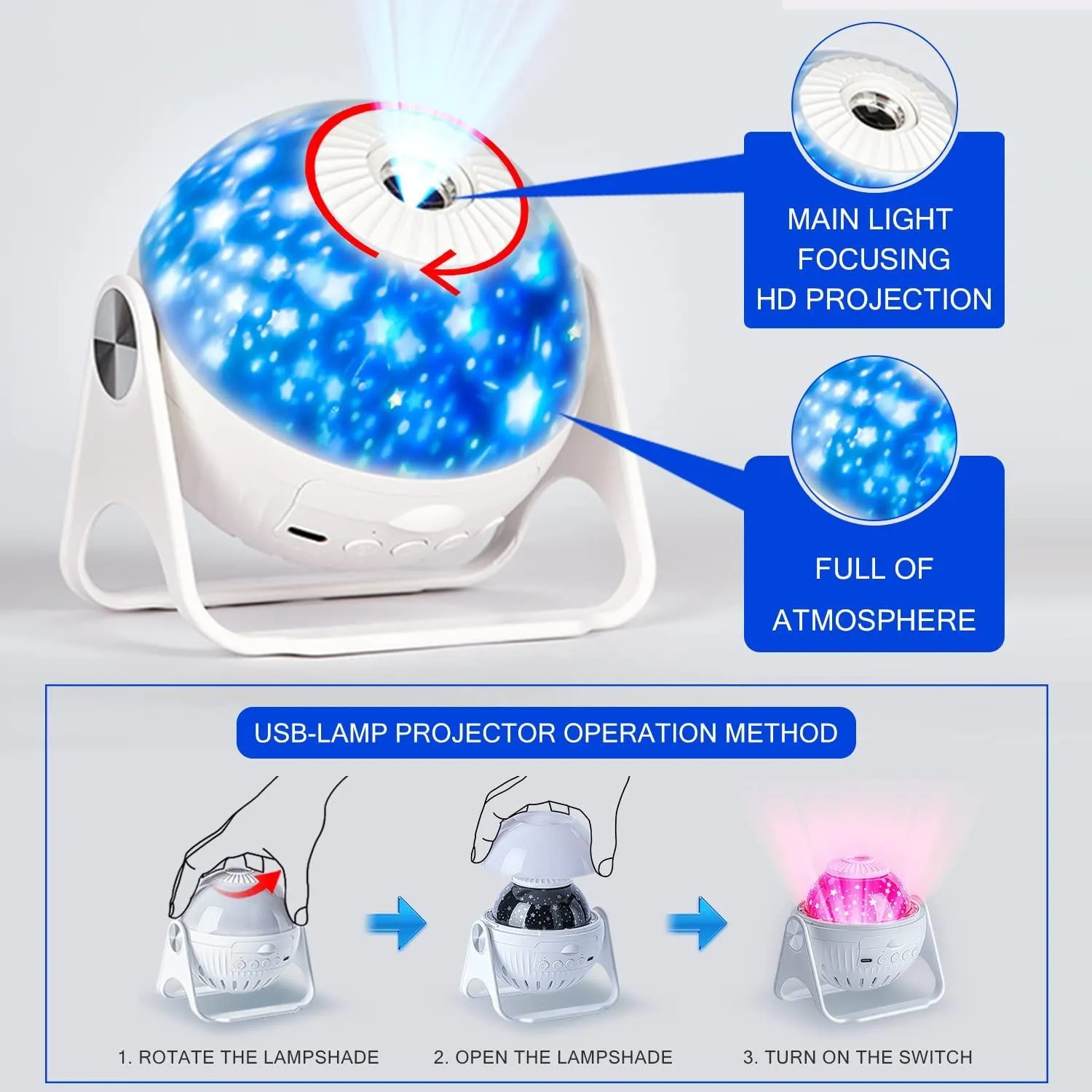Celestial Dreamscape LED Star Projector - Illuminate Your World with Cosmic Light