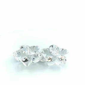 Charming Unbranded Heavy Lead Glass Star/Flower Shaped Taper Candlestick Holders (Set of 2)