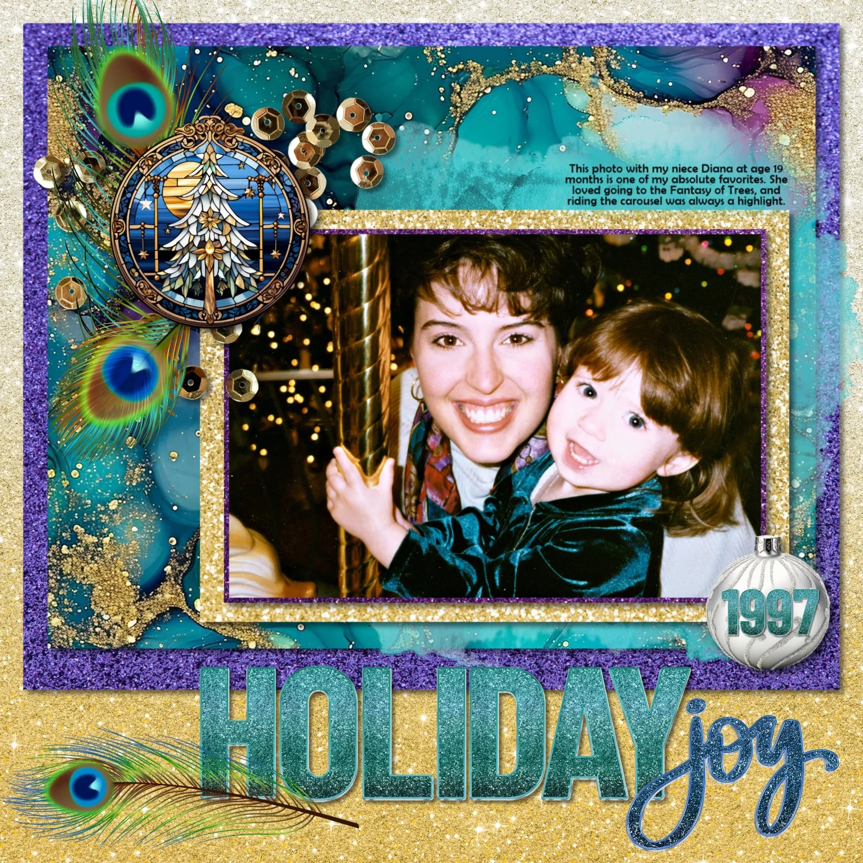 Christmas Peacock Mega Digital Scrapbook Bundle