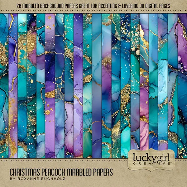 Christmas Peacock Mega Digital Scrapbook Bundle