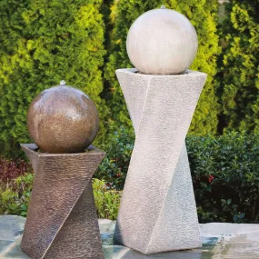 Contemporary Diagonal Concrete Fountain w/Lights - Massarellis #3504 & #3508