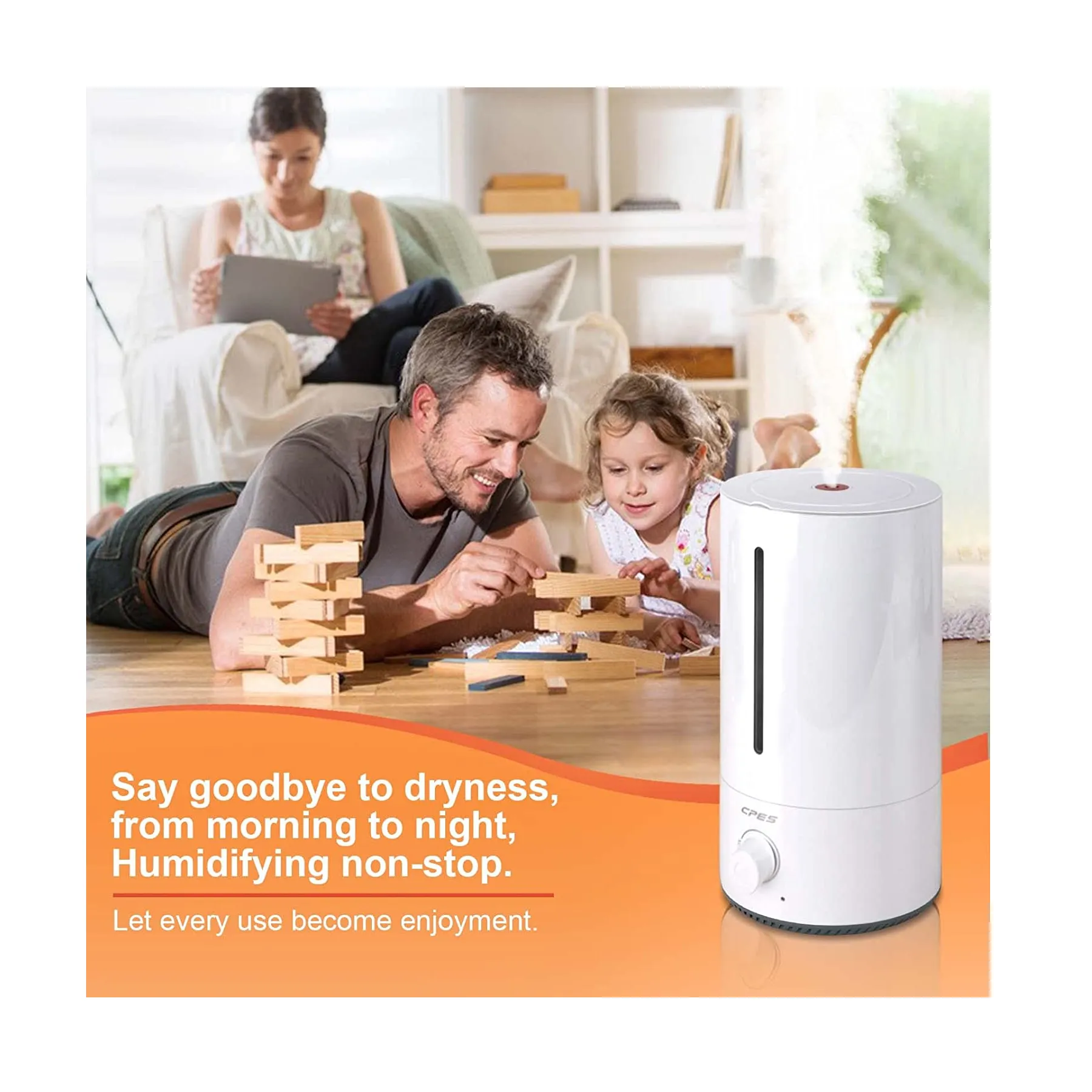 Cool Mist Humidifiers for Bedroom Quiet | Air Humidifiers for Large Room | 4L