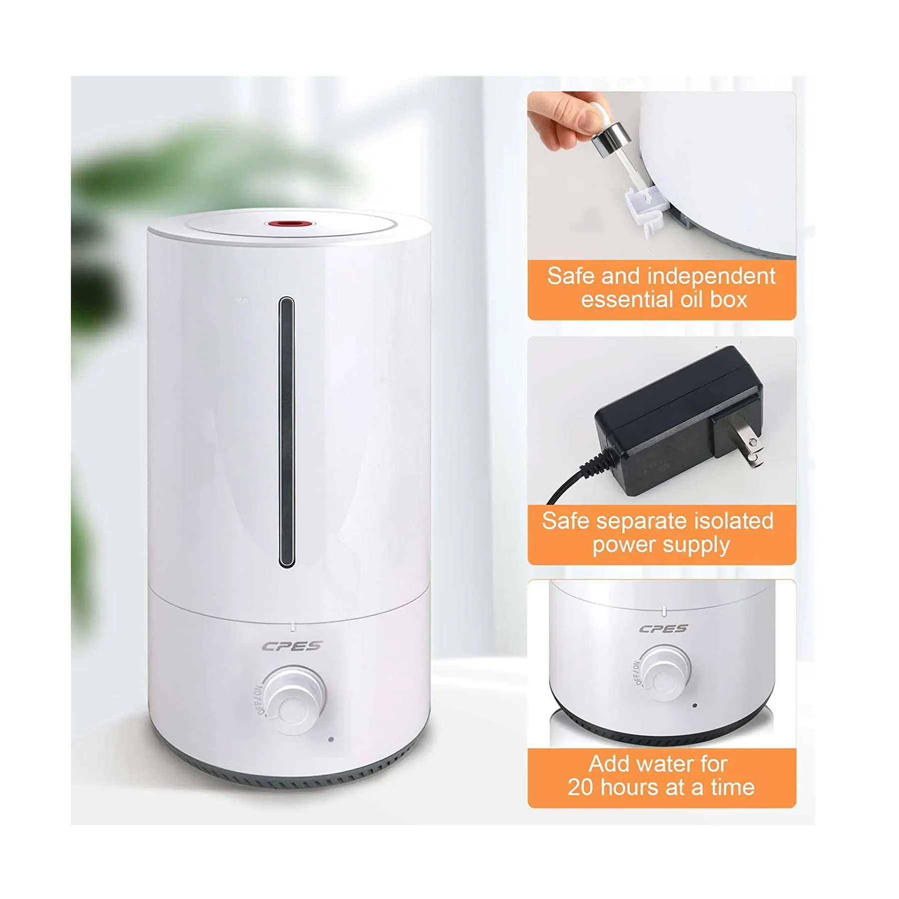 Cool Mist Humidifiers for Bedroom Quiet | Air Humidifiers for Large Room | 4L