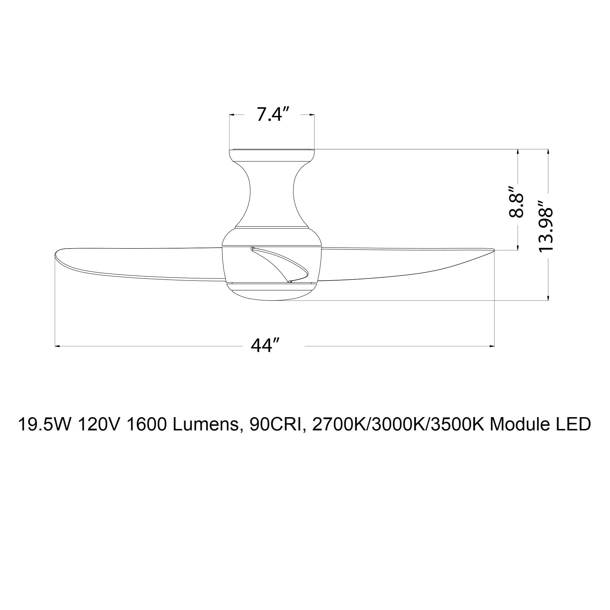Corona Indoor/Outdoor LED Flush Mount Ceiling Fan