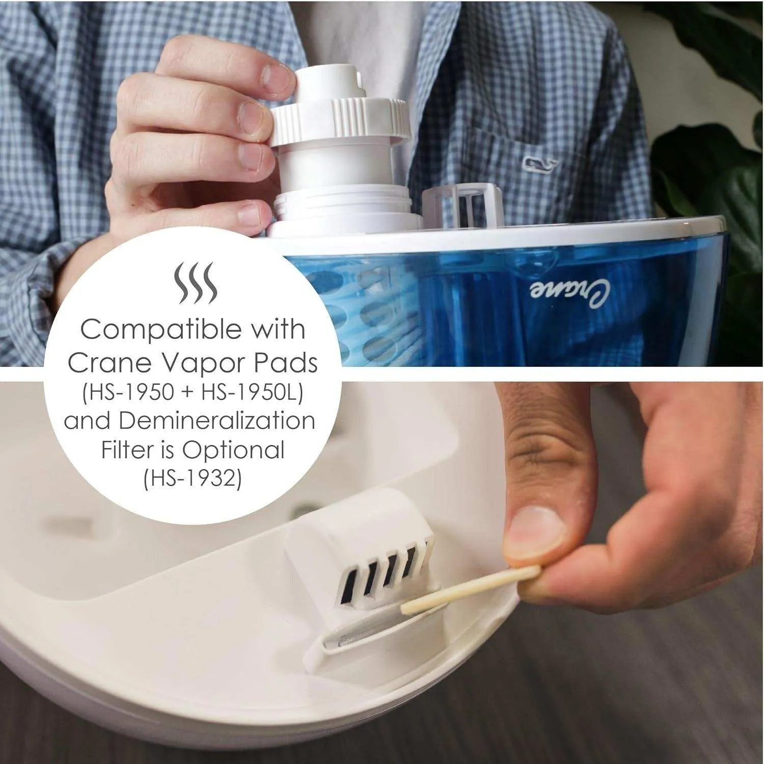 Crane Droplet Ultrasonic Cool Mist Humidifier Blue/White - 0.5 Gallon