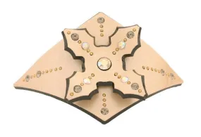 Cream Automatic Ponytail Holder w/ Crystal Rhinestones