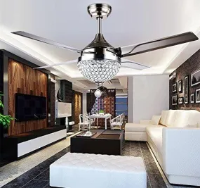 Crystal Ceiling Fan with LED Light