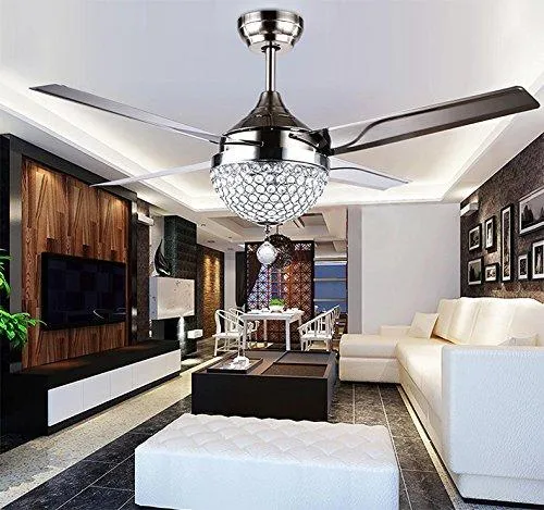 Crystal Ceiling Fan with LED Light