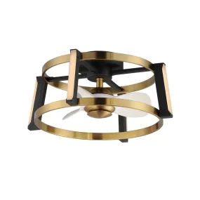 Darling LED Fandelight in Black / Natural Aged Brass