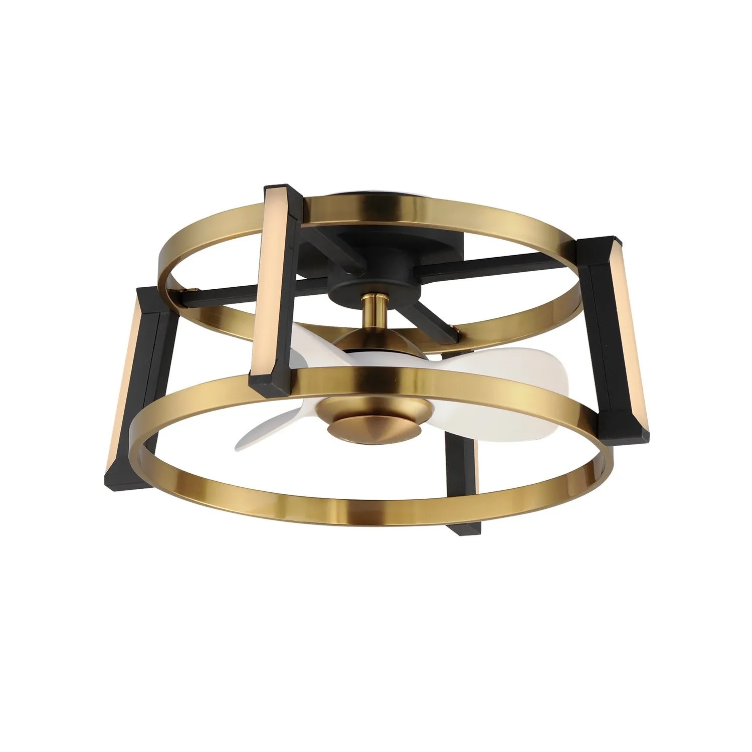 Darling LED Fandelight in Black / Natural Aged Brass