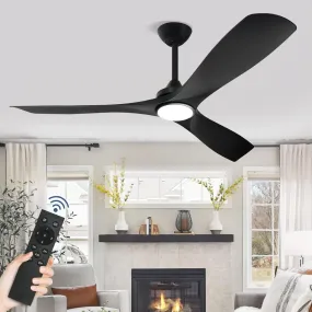 Depuley 52" Remote Ceiling Fan with Lights, Low Profile Modern Ceiling Fans, Noiseless Reversible DC Motor for Bedroom/Living Room/Study/Gazebo Lighting, Timing, 3 Light Color Changeable-Matte Black