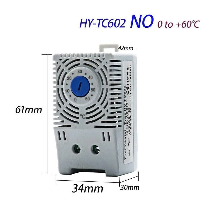 DIN Rail Cabinet Temperature Controller Industrial Thermostat KTO011 KTS011 0 to 60 Degree Centigrade Mechanical Thermoregulator