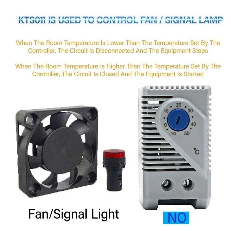 DIN Rail Cabinet Temperature Controller Industrial Thermostat KTO011 KTS011 0 to 60 Degree Centigrade Mechanical Thermoregulator