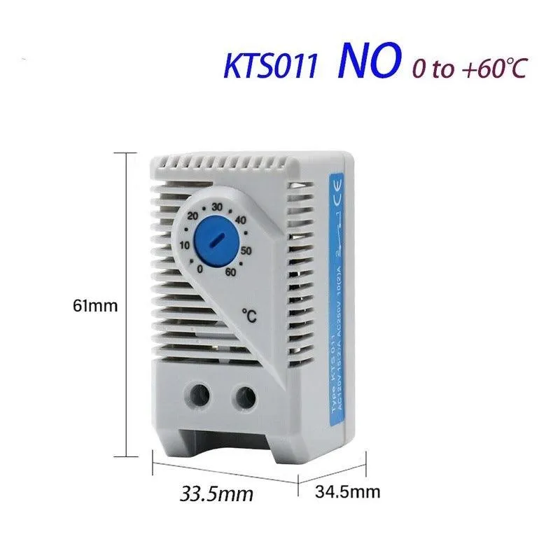 DIN Rail Cabinet Temperature Controller Industrial Thermostat KTO011 KTS011 0 to 60 Degree Centigrade Mechanical Thermoregulator
