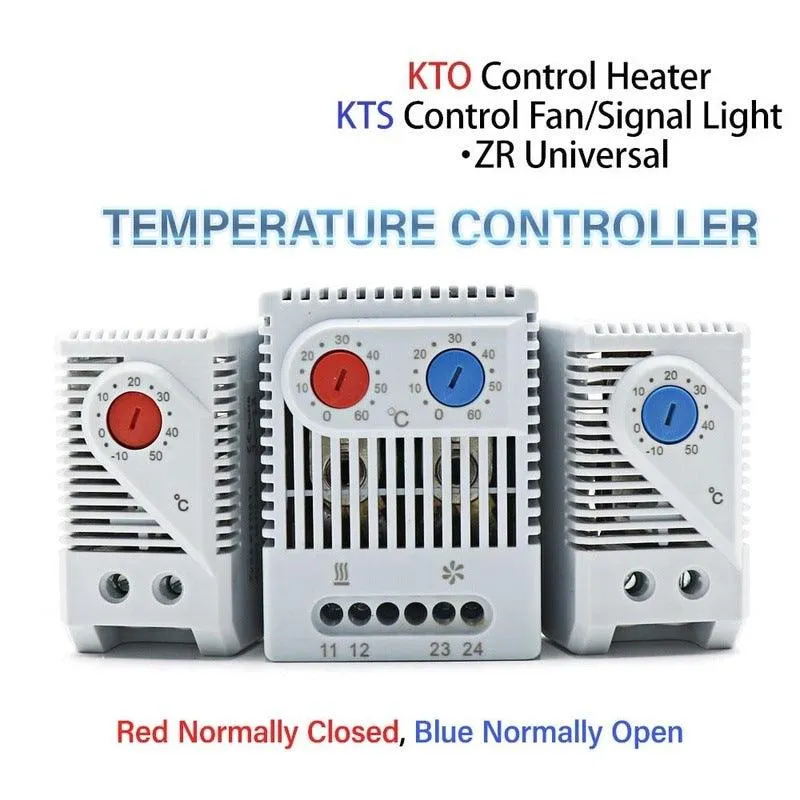 DIN Rail Cabinet Temperature Controller Industrial Thermostat KTO011 KTS011 0 to 60 Degree Centigrade Mechanical Thermoregulator
