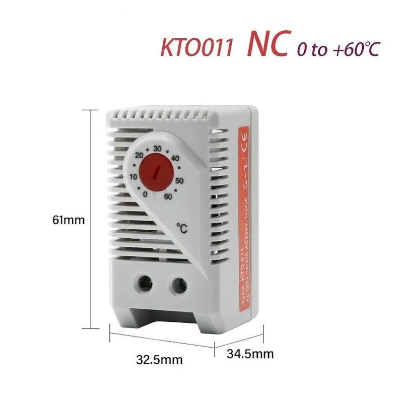 DIN Rail Cabinet Temperature Controller Industrial Thermostat KTO011 KTS011 0 to 60 Degree Centigrade Mechanical Thermoregulator