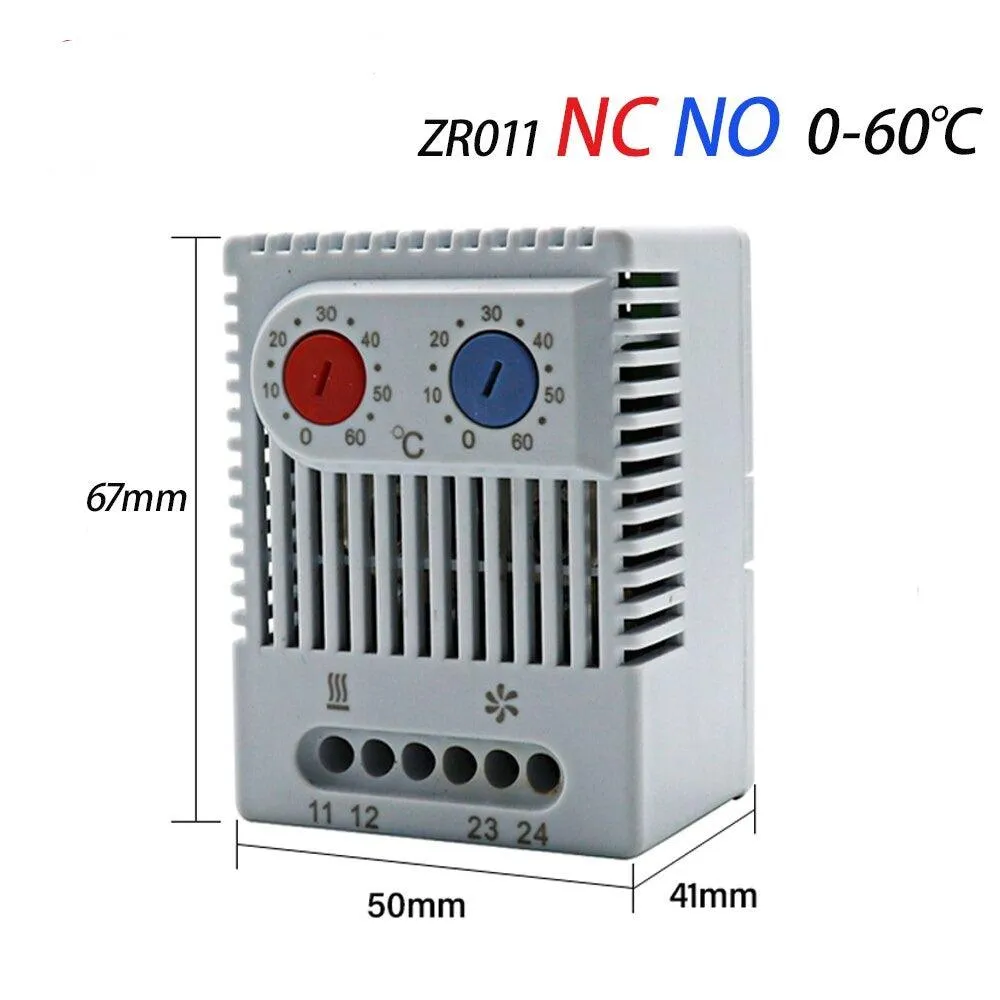 DIN Rail Cabinet Temperature Controller Industrial Thermostat KTO011 KTS011 0 to 60 Degree Centigrade Mechanical Thermoregulator