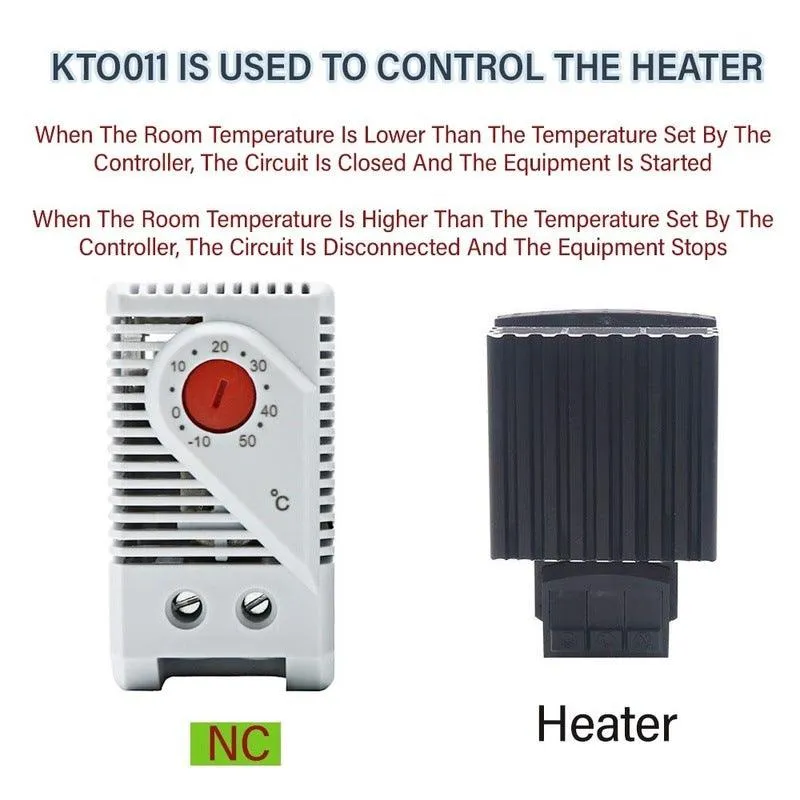 DIN Rail Cabinet Temperature Controller Industrial Thermostat KTO011 KTS011 0 to 60 Degree Centigrade Mechanical Thermoregulator