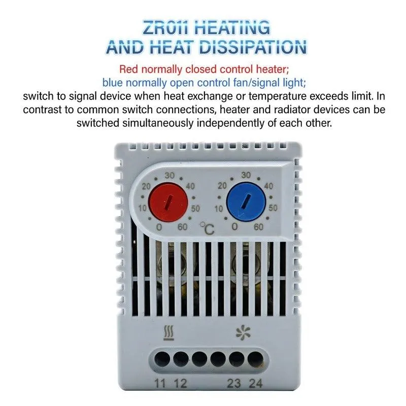 DIN Rail Cabinet Temperature Controller Industrial Thermostat KTO011 KTS011 0 to 60 Degree Centigrade Mechanical Thermoregulator