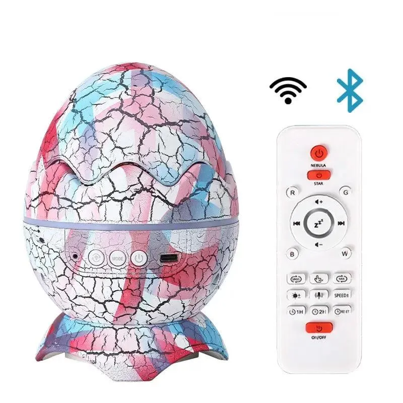 Dinosaur Egg Galaxy Projector: Immersive Starlight & Sound Show - Remote Control Glow for Any Room