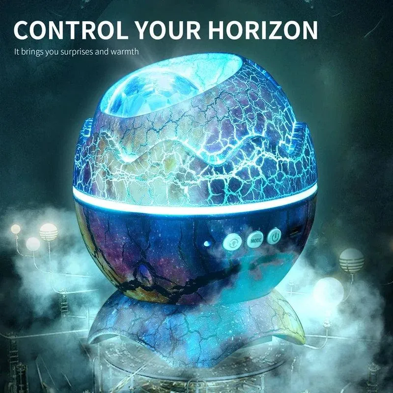 Dinosaur Egg Galaxy Projector: Immersive Starlight & Sound Show - Remote Control Glow for Any Room