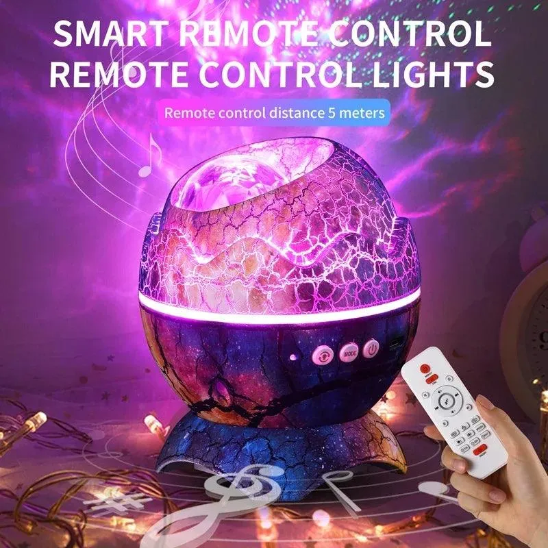 Dinosaur Egg Galaxy Projector: Immersive Starlight & Sound Show - Remote Control Glow for Any Room