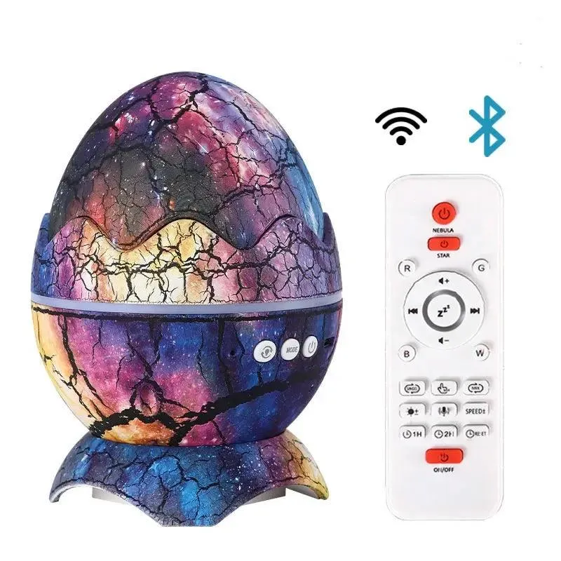 Dinosaur Egg Galaxy Projector: Immersive Starlight & Sound Show - Remote Control Glow for Any Room