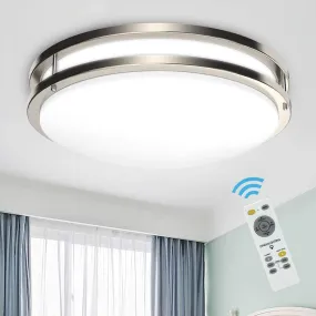 DLLT 30W Modern Dimmable LED Ceiling Light with Remote - 13.31 Inch Round Close to Ceiling Lights, 3000K-6000K 3 Light Color Changeable