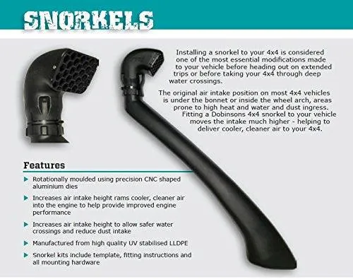 Dobinsons 4x4 Snorkel Kit for Toyota Land Cruiser 70/71/73/74/75/78/79 Series 1985-2007 4.2L Diesel