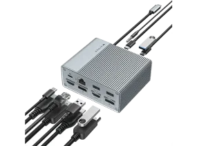 Docking Station - Hyper HDG212B-GL, 12 Puertos, 100W, Gris