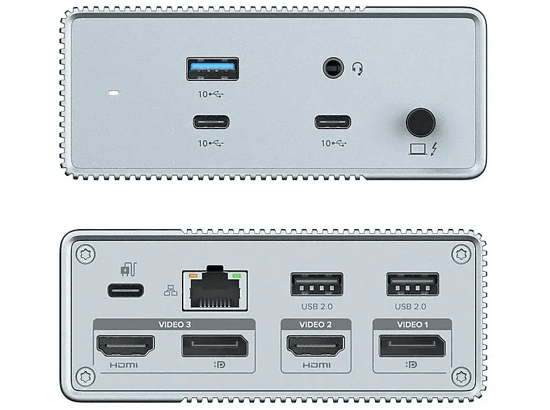 Docking Station - Hyper HDG212B-GL, 12 Puertos, 100W, Gris