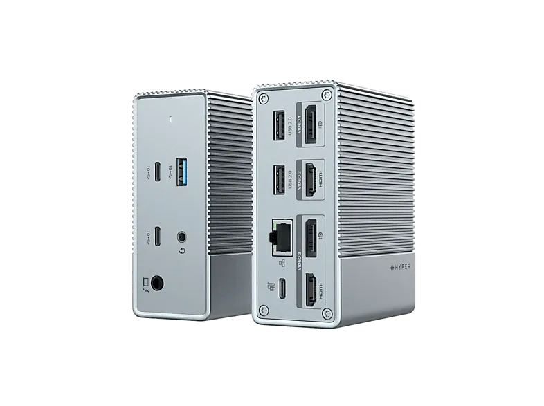 Docking Station - Hyper HDG212B-GL, 12 Puertos, 100W, Gris