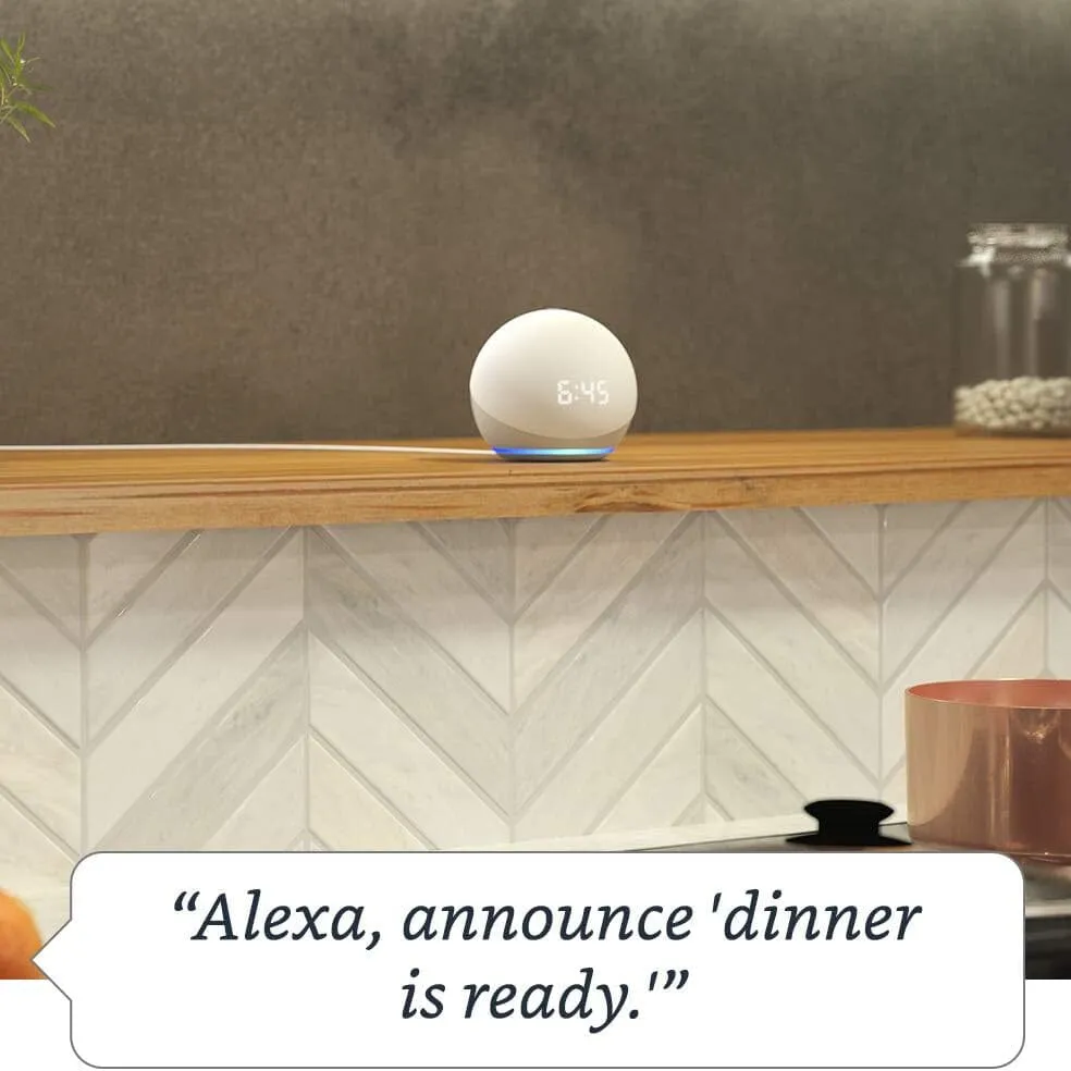 Echo Dot (4th Gen) | Smart Speaker With Clock and Alexa  (Refurbished)