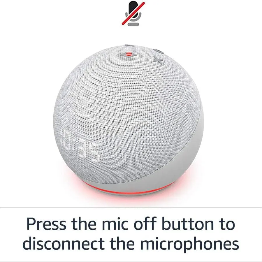 Echo Dot (4th Gen) | Smart Speaker With Clock and Alexa  (Refurbished)