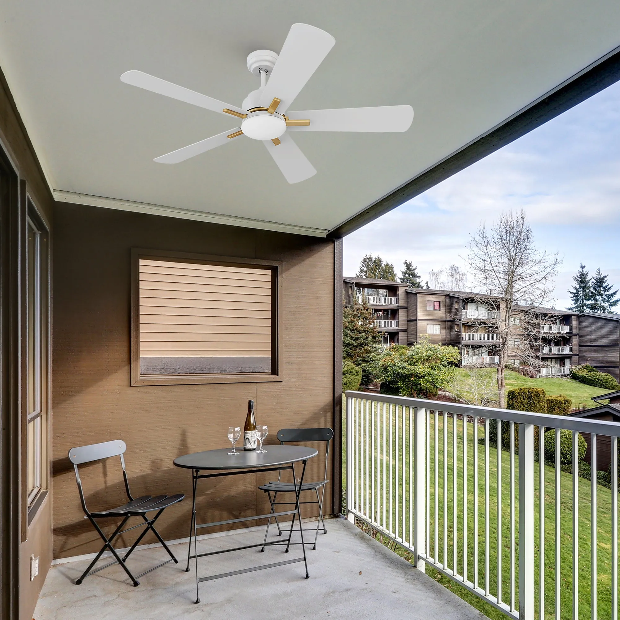Elgin Outdoor Ceiling Fan with Dimmable LED Light Remote-Smart 52"