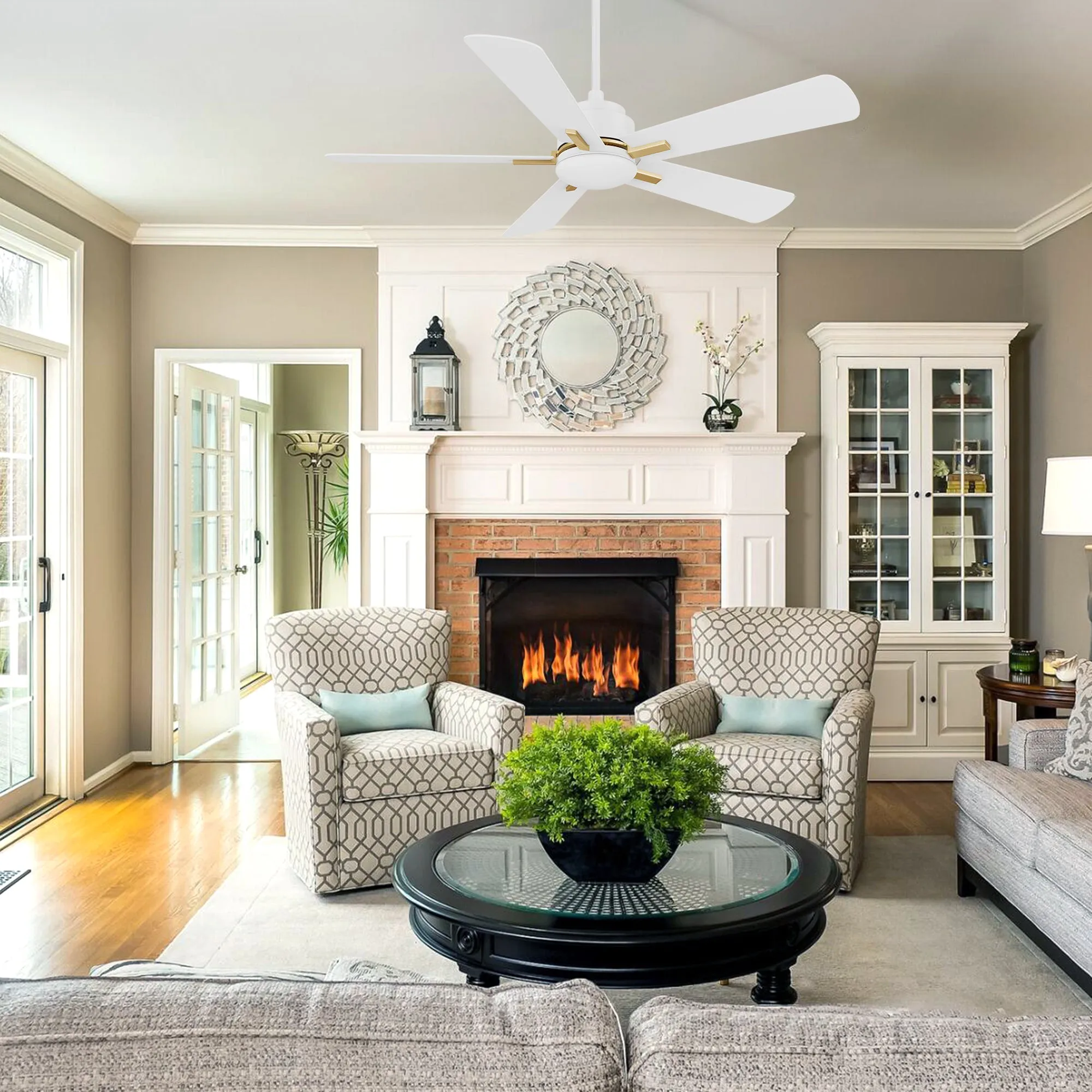 Elgin Outdoor Ceiling Fan with Dimmable LED Light Remote-Smart 52"