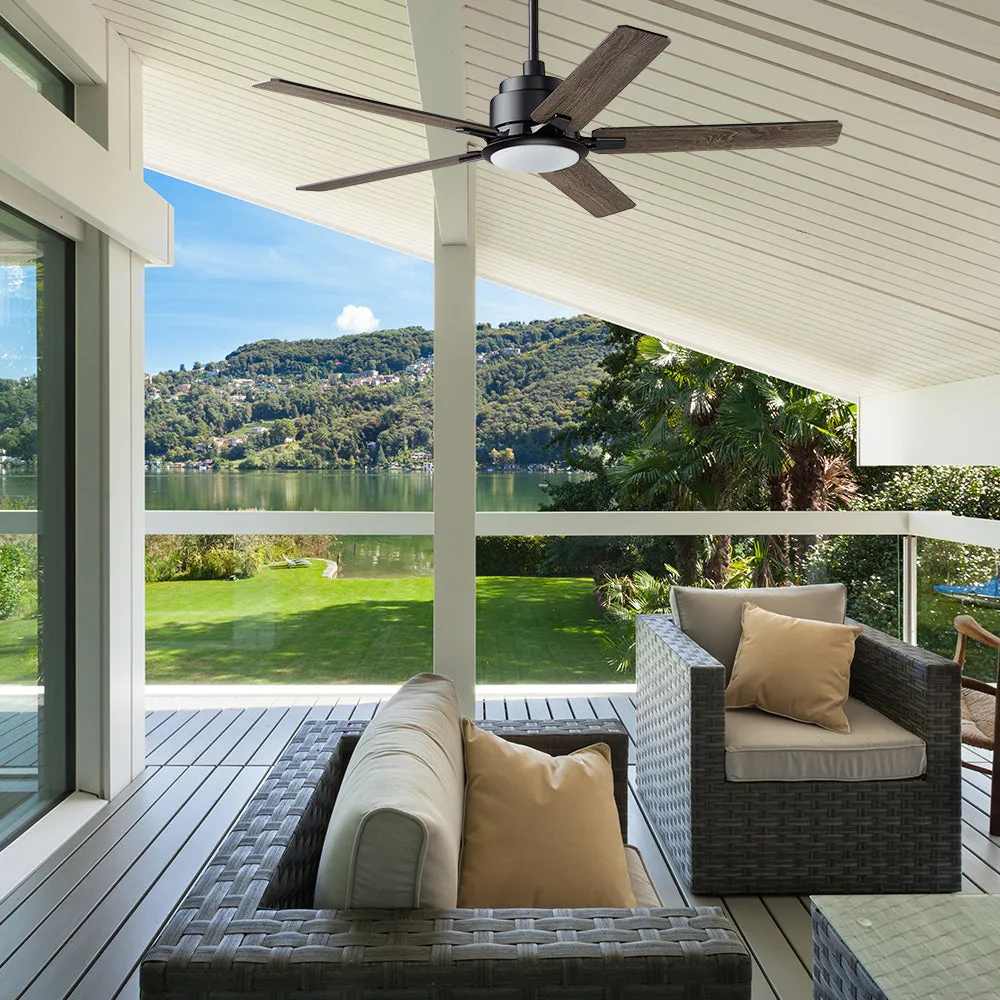 Essex Smart Ceiling Fan Outdoor/Indoor with LED Light and Remote 60"