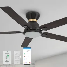 Essex Ⅱ Smart Low Profile Ceiling Fan with LED Light Outdoor/Indoor 52”