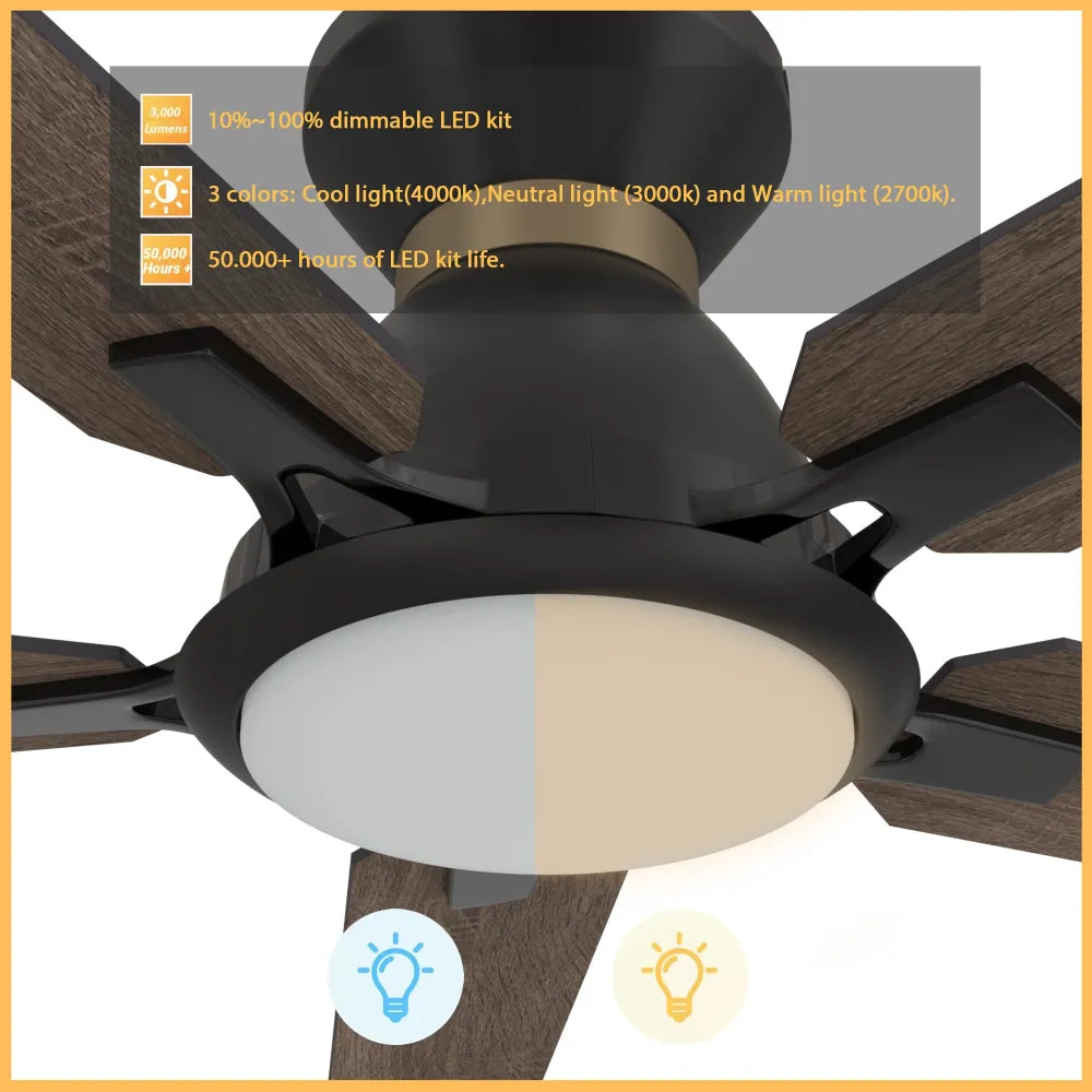 Essex Ⅱ Smart Low Profile Ceiling Fan with LED Light Outdoor/Indoor 52”