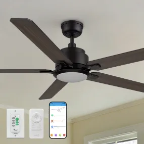 Essex Ⅱ Smart Outdoor Ceiling Fan with Dimmable LED Light Remote 52 Inch