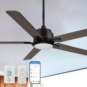 Essex Ⅱ Smart Outdoor Ceiling Fan with Dimmable LED Light Remote 52 Inch