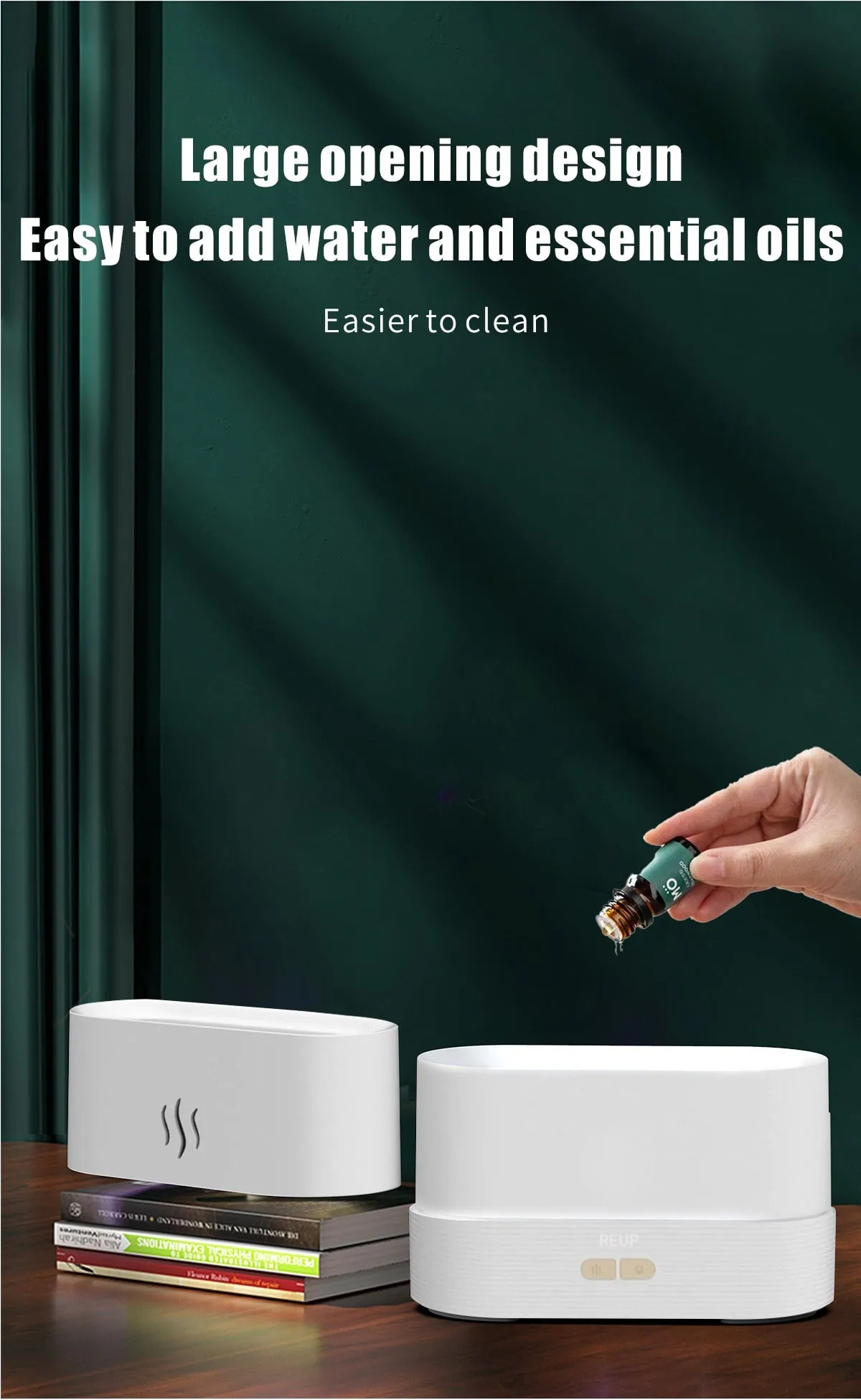 Flame Aroma Essential Oil Diffuser Air Humidifier